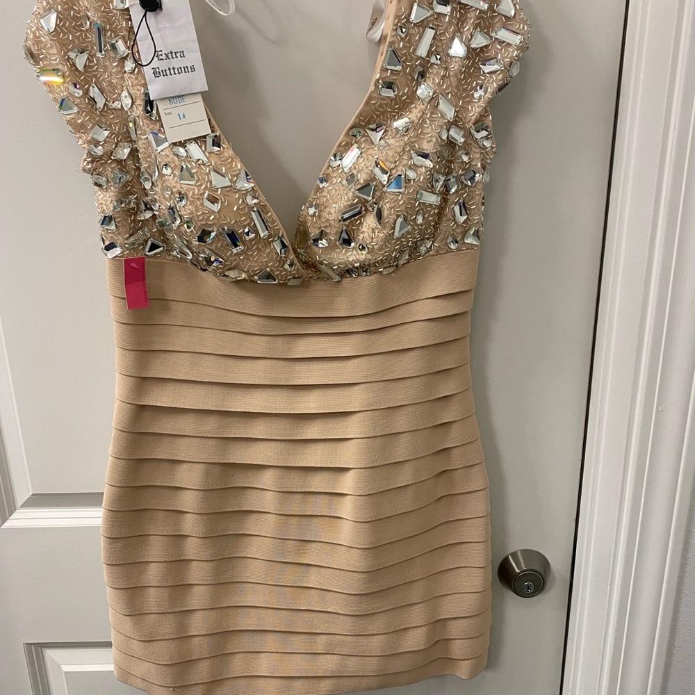 🐠FINAL PRICE 🐠NWT’s Sherri Hill 2763 NWT nude 14